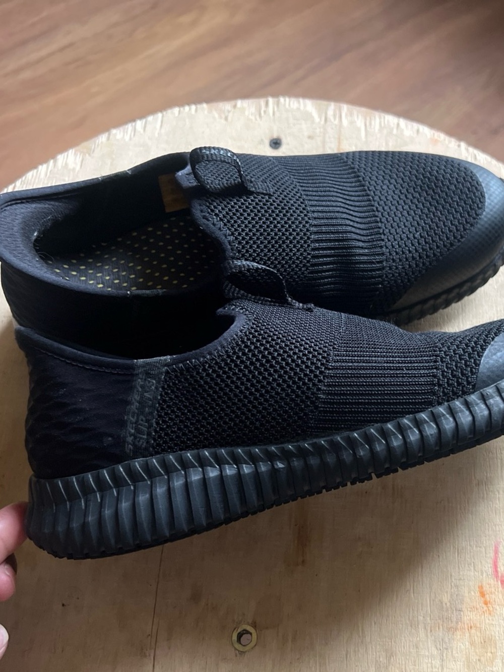 Skechers Women's Black Slip-On Knit Sneakers